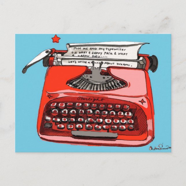 Starlight Starfire Typewriter Postcard (Front)