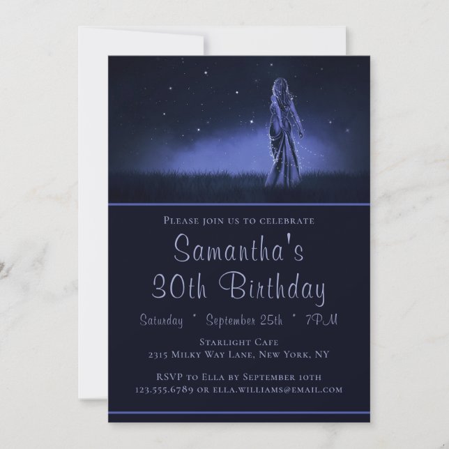Starlight Wanderer 30th Birthday Invitation (Front)