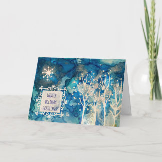 Starlight Winter Greetings Holiday Card