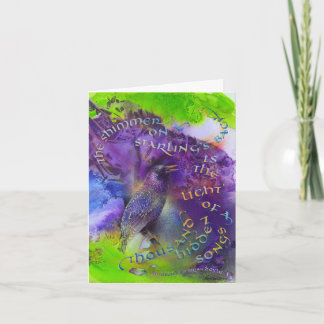 Starling art & calligraphy card-5.6"x4" thank you card