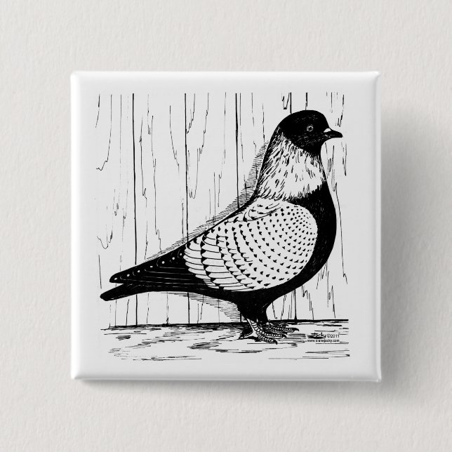 Starling Pigeon Silver-laced 1979 Button (Front)