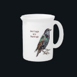 Starlings Are Darlings Drink Pitcher<br><div class="desc">The common Starling makes a wonderful pet.  These Mynah relatives learn to talk,  whistle,  sing and mimic other sounds and bird songs.</div>