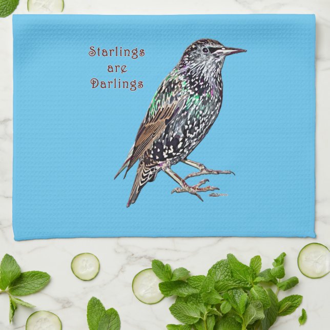 Starlings Are Darlings Kitchen Towel (Folded)