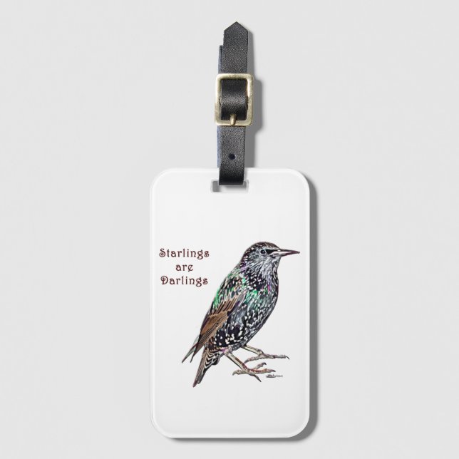 Starlings Are Darlings Luggage Tag (Front Vertical)