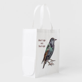 Starlings Are Darlings Reusable Grocery Bag