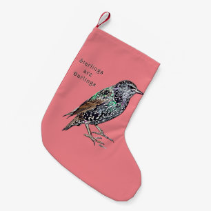 Starlings Are Darlings Small Christmas Stocking