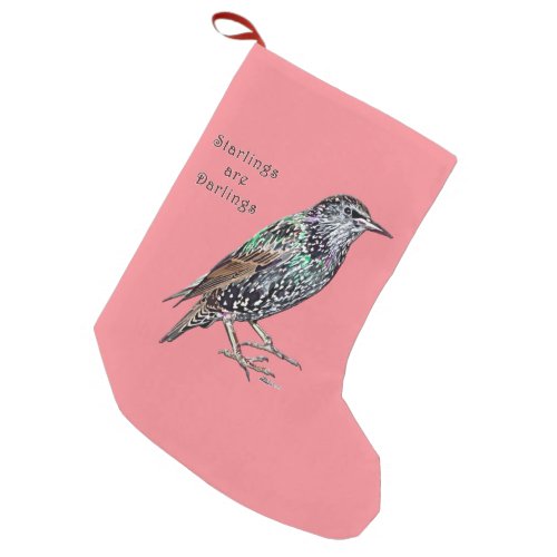 Starlings Are Darlings Small Christmas Stocking