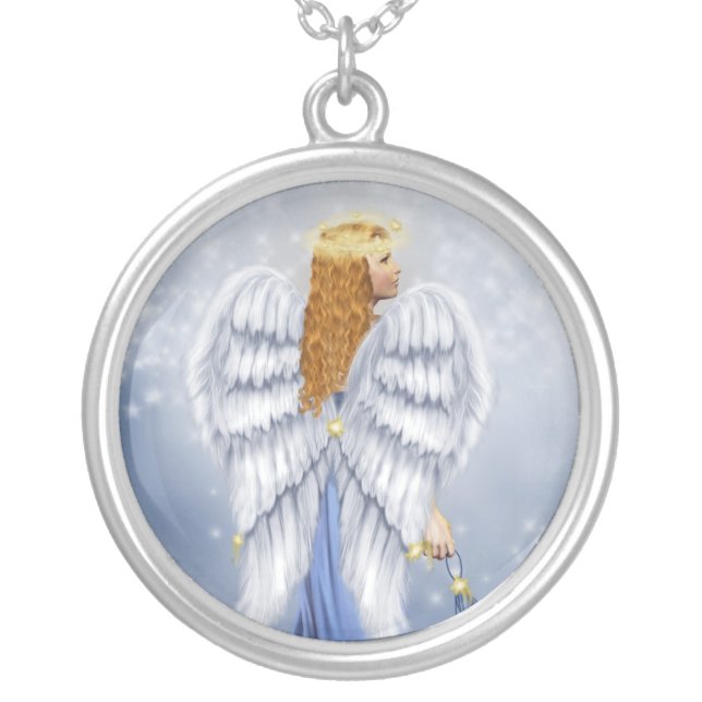 Starlit Angel Silver Plated Necklace (Front)