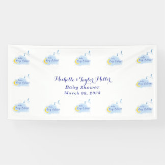Starlit Baby Boy Bliss Stork Special Delivery Banner