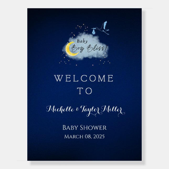  Starlit Baby Boy Bliss Stork Special Delivery Foam Board (Front)
