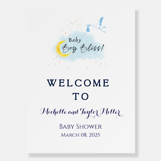 Starlit Baby Boy Bliss Stork Special Delivery Foam Board (Front)