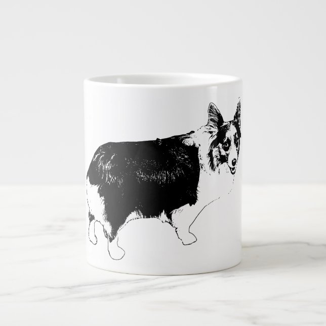 Starlit Corgi Cheer Giant Coffee Mug (Front)