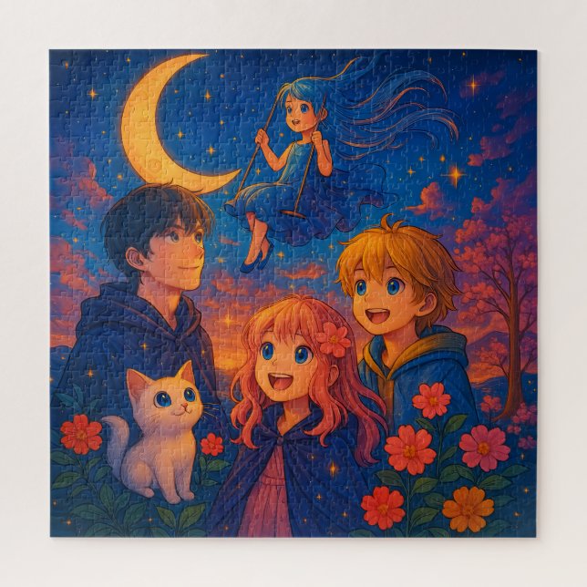 "Starlit Dreams – Moonlight Fantasy Puzzle" Jigsaw Puzzle (Vertical)