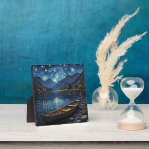 "Starlit Drift: Fishing Under the Cosmos Plaque
