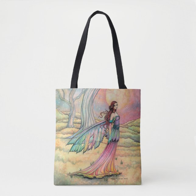 Starlit Dusk Fairy Fantasy Art by Molly Harrison Tote Bag (Front)