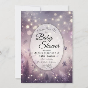 Starlit Enchantment in Bloom Baby Shower Invitation