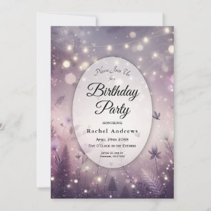 Starlit Enchantment in Bloom Birthday Party Invitation