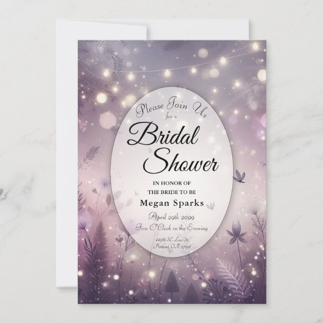 Starlit Enchantment in Bloom Bridal Shower Invitation (Front)