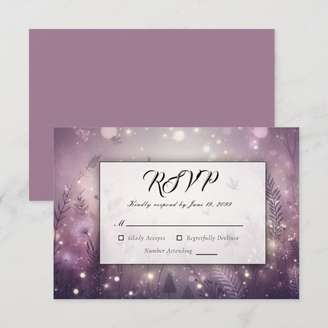 Starlit Enchantment in Bloom RSVP Card (Front/Back)