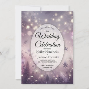 Starlit Enchantment in Bloom Wedding Invitation