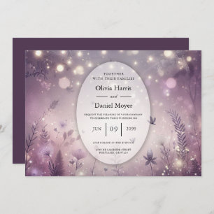 Starlit Enchantment in Bloom Wedding Invitation