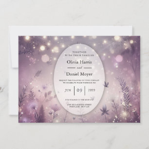 Starlit Enchantment in Bloom Wedding Invitation