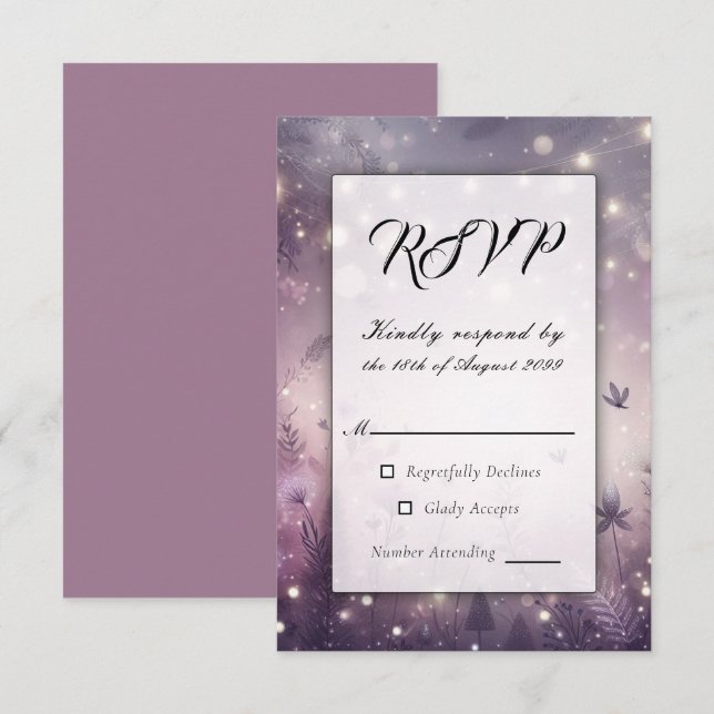 Starlit Enchantment in Bloom Wedding RSVP Card (Front/Back)
