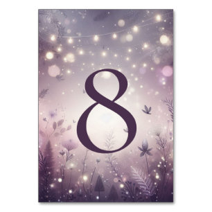 Starlit Enchantment in Bloom Wedding Table Number