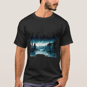 Starlit Forest Aurora borealis T-Shirt