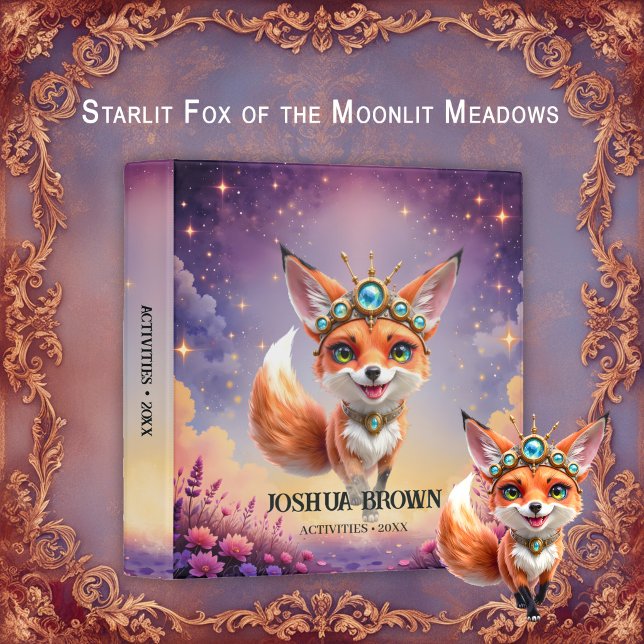 Starlit Fox of the Moonlit Meadows 3 Ring Binder (Creator Uploaded)