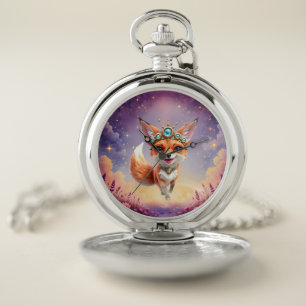 Starlit Fox of the Moonlit Meadows. Pocket Watch