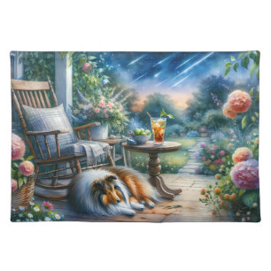 Starlit Garden Porch Sheltie Dream Cloth Placemat