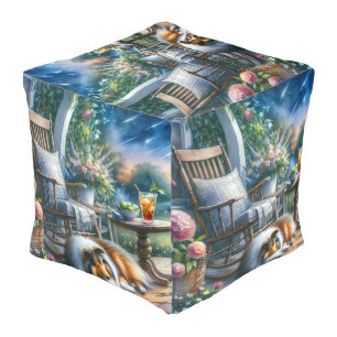 Starlit Garden Porch Sheltie Dream Pouf
