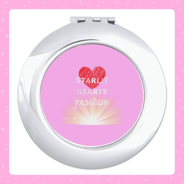 Starlit Hearts Fashion Red Heart Shine Compact Mirror (Creator Uploaded)