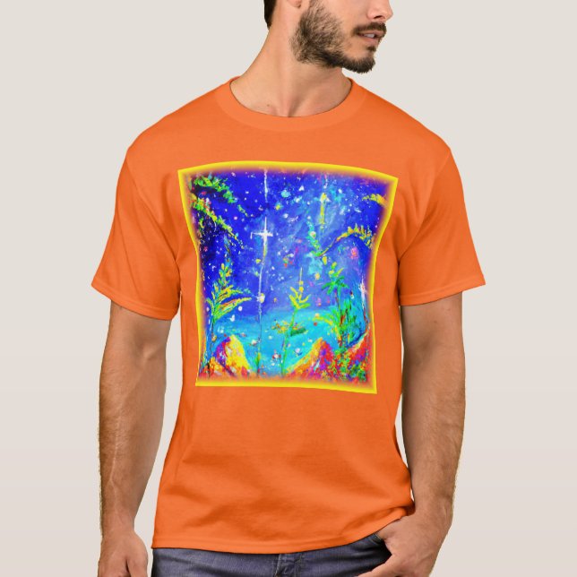 "Starlit Jungle" Cute Painting. Buy Now T-Shirt (Front)