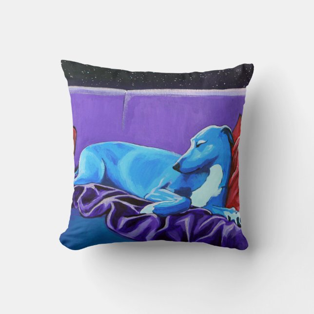 Starlit Lurcher cushion (Front)