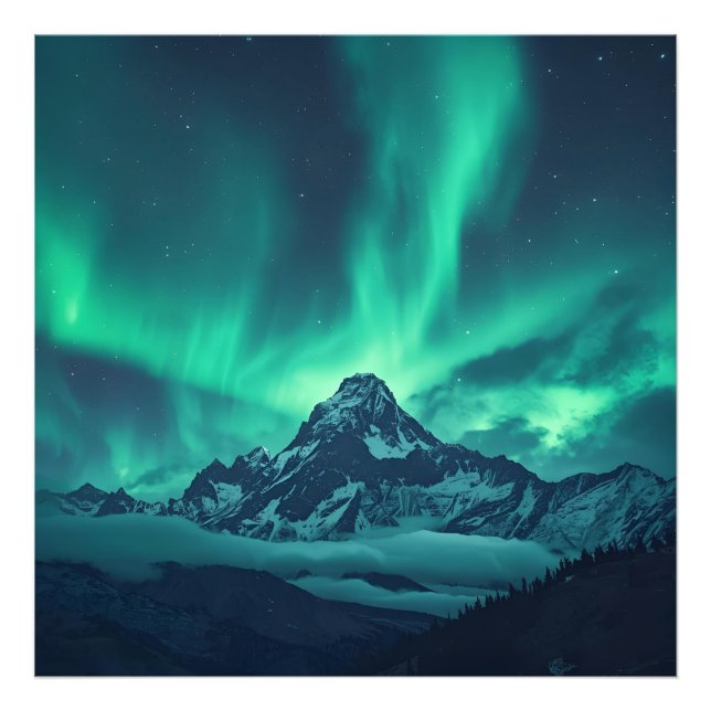 Starlit Silence – Custom Quote Print with Aurora & (Front)