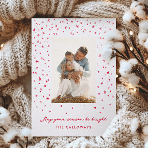 Starlit Sky Illustrated Holiday Letterpress Photo Cards