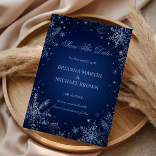 Starlit Snowflakes Across Midnight Save The Date