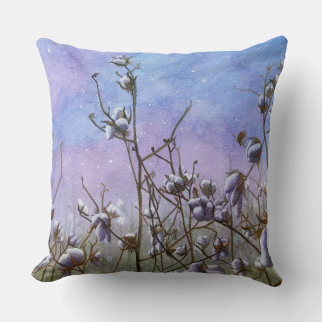 Starlit Stalks Throw Pillow (Front)