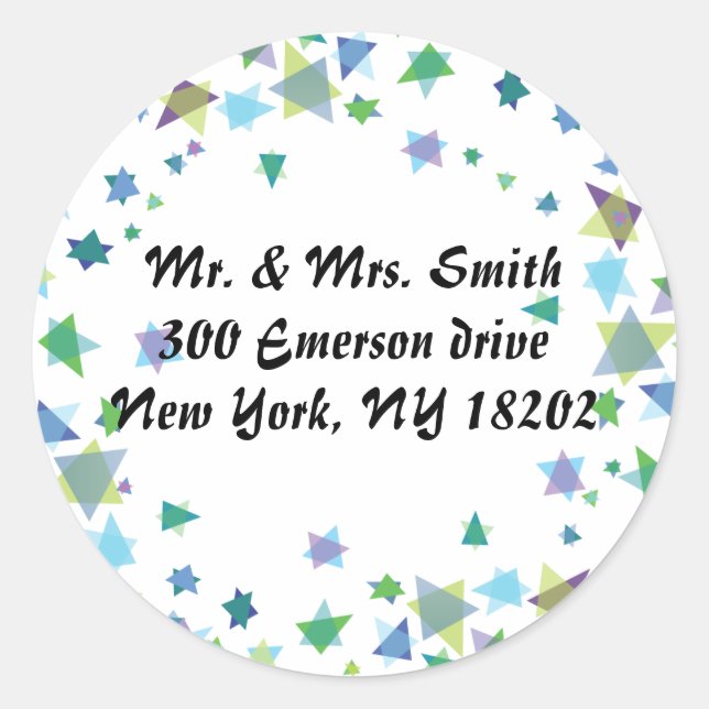 Starof David Jewish REPLY RETURN stickers lables (Front)