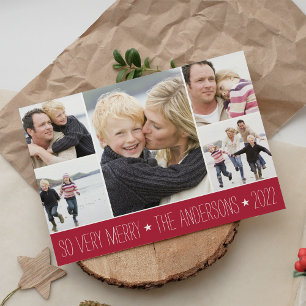 Starred   Holiday Photo Collage Card
