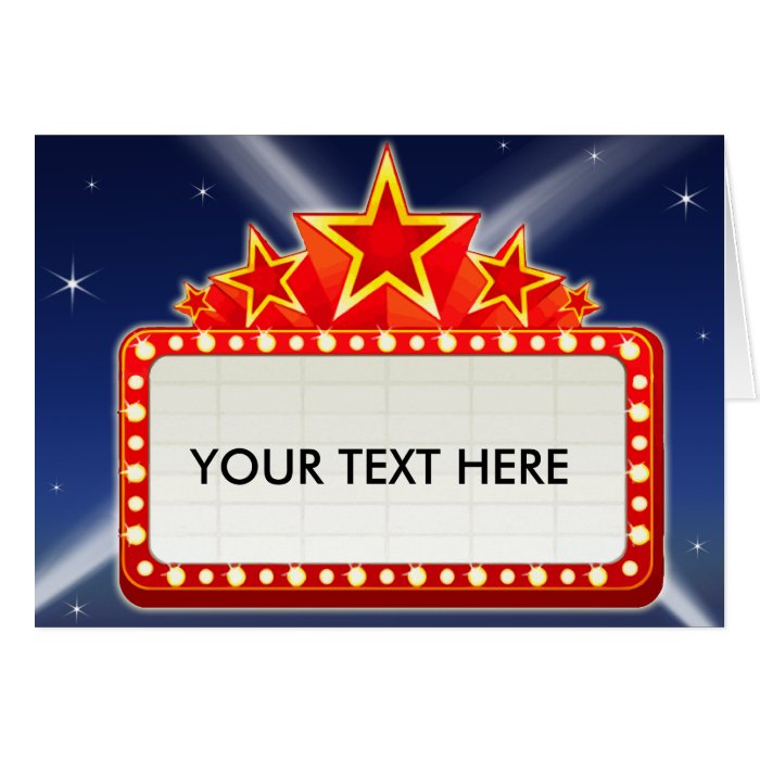 Starred Movie Marquee Customizable Card
