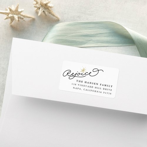 Starred Rejoice  Holiday Oversized Return Address Label