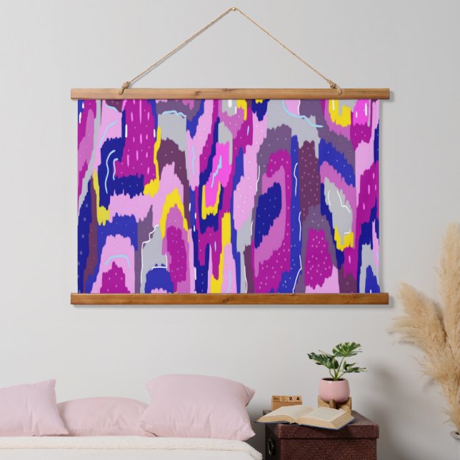 Starry Abstract in Purples and Blues  Hanging Tapestry (Bedroom)