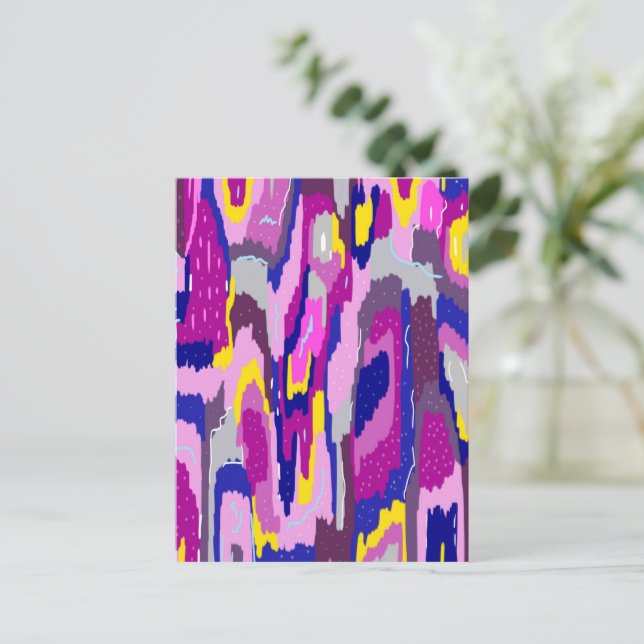 Starry Abstract in Purples and Blues  Postcard (Standing Front)