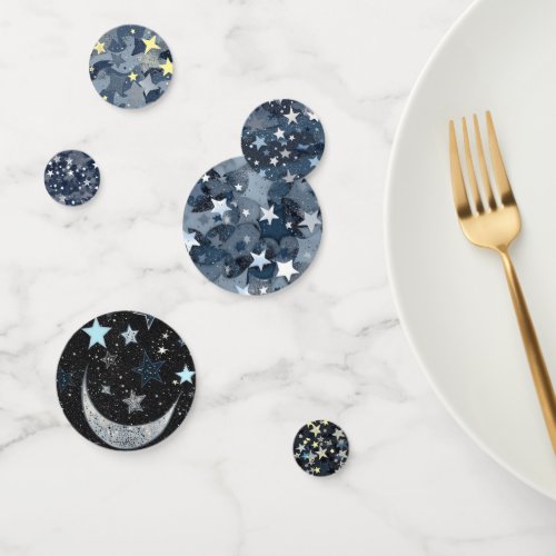 Starry and Moonlit Night Sky Confetti