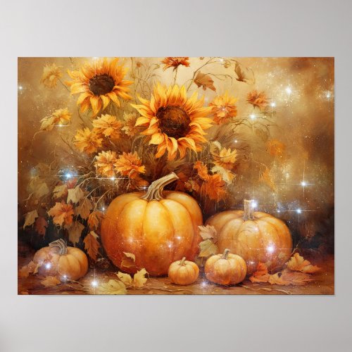 Starry Autumn Poster