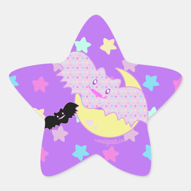 Starry Bats Star Sticker (Front)