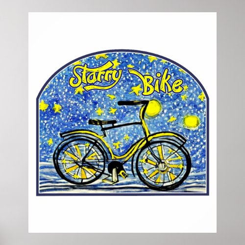 Starry Bike Poster